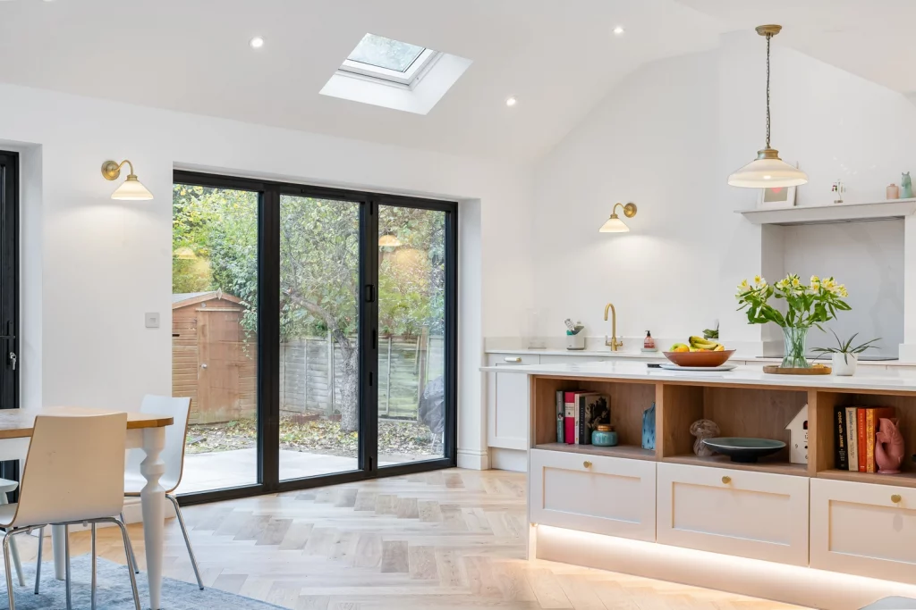 A large kitchen renovation completed as part of a ground floor extension